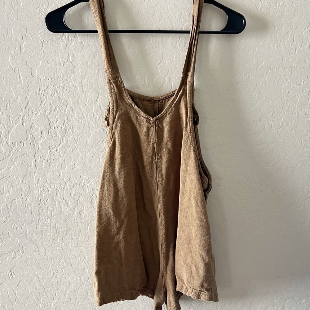 Lulu's Up With The Sun Olive Short Overalls - Picture 3 of 9